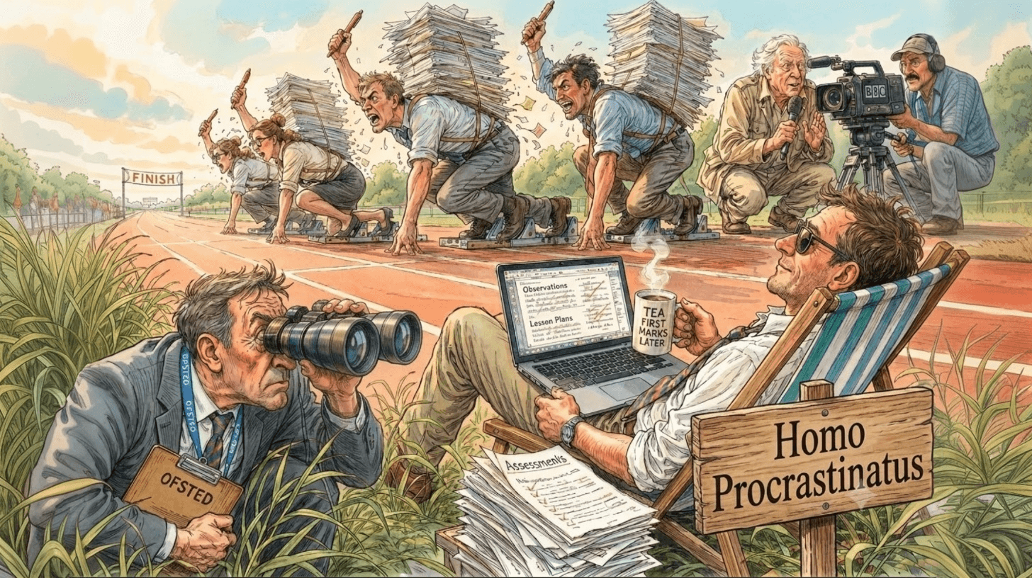 The lazy teacher wins the race